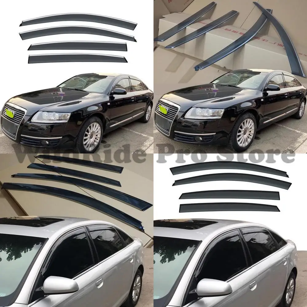 1 set Universal 2005-2011 Audi A6L Window Rain Visor Domestic A6L Injection Molding Rain Deflector High Quality Rain Guard Strip