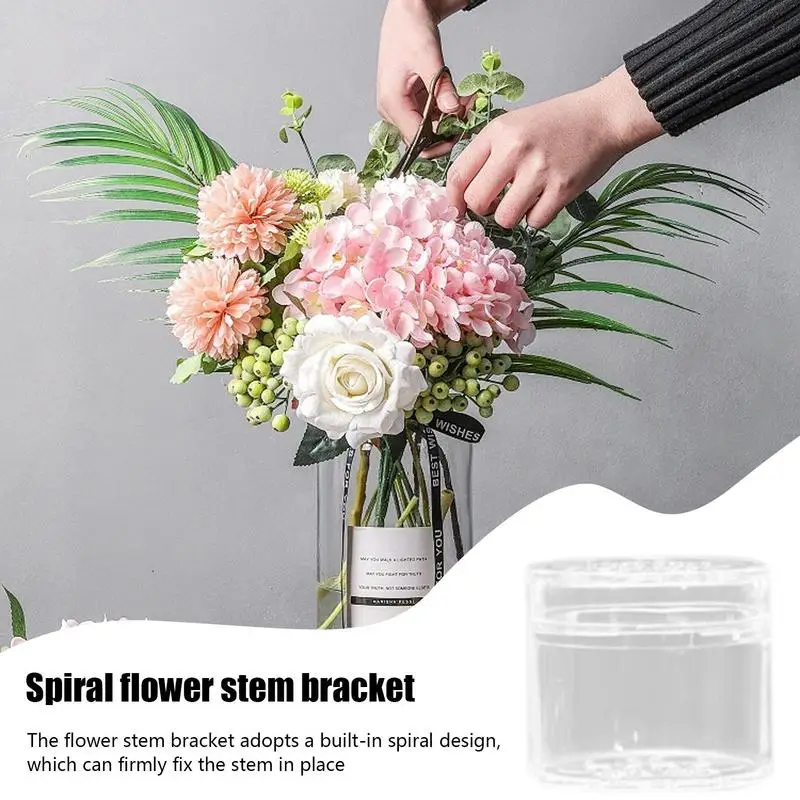 Spiral Ikebana Stem Holder, suporte plástico com pedicéis em forma de espiral, buquê de flores, arranjo floral