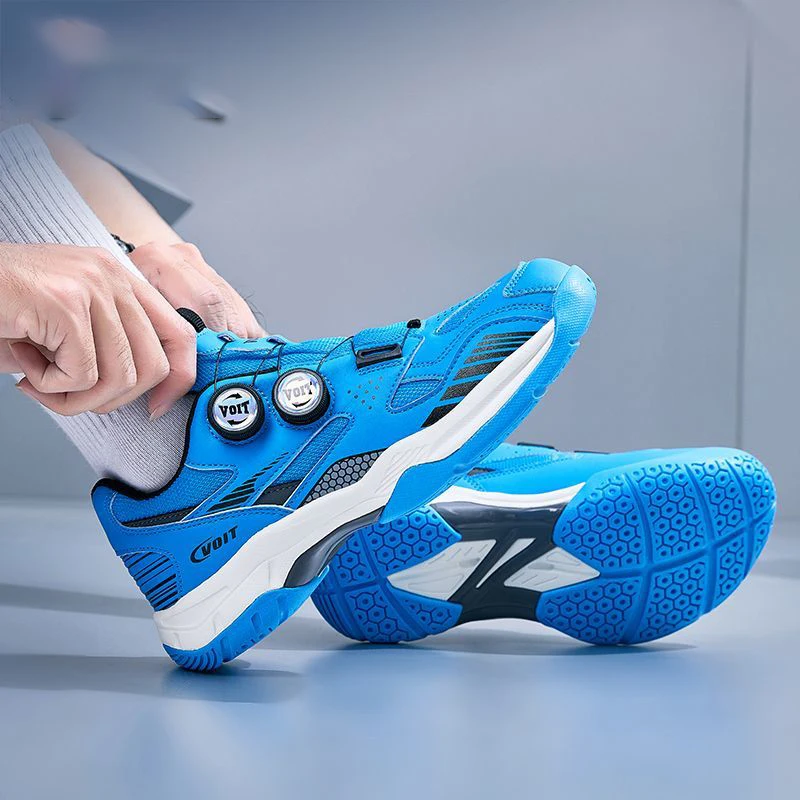 Double Spin Buckle Sports Shoes Anti-slip Tennis Shoes Race Training Badminton Shoes Men's and Women's Table Tennis Shoes
