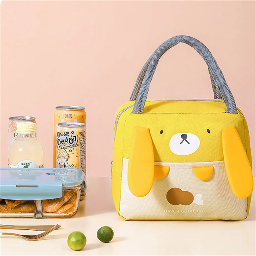 Cartoon Picnic Tote Lunch Bag Portable Insulated Thermal Heat Children\'S Bento Bag Kid School Lunch Box Bags Cooler Ice Pack New