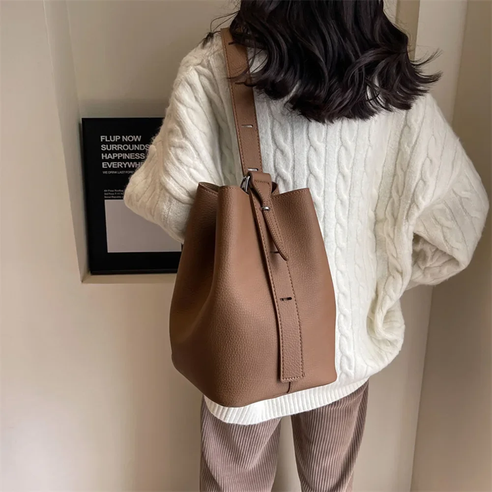 Luxury Brand Handbag for Women Designer Shoulder Bucket Tote Bag Chic PU Leather Clutch Bag Big Capacity Shopper Messenger Bag