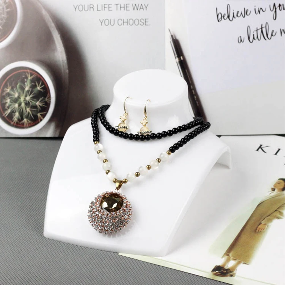 

2Pcs Necklace Jewelry Display Stand White Organizer for Home Shopwindow Jewelry Display Stand Durable Long Term Use Storage