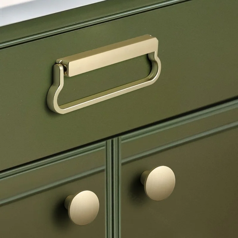 Luxury Golden Single Hole Cabinet Pull Minimalist Drawer Knob Wardrobe Bookcase Nightstand Furniture Door Handle Hardware