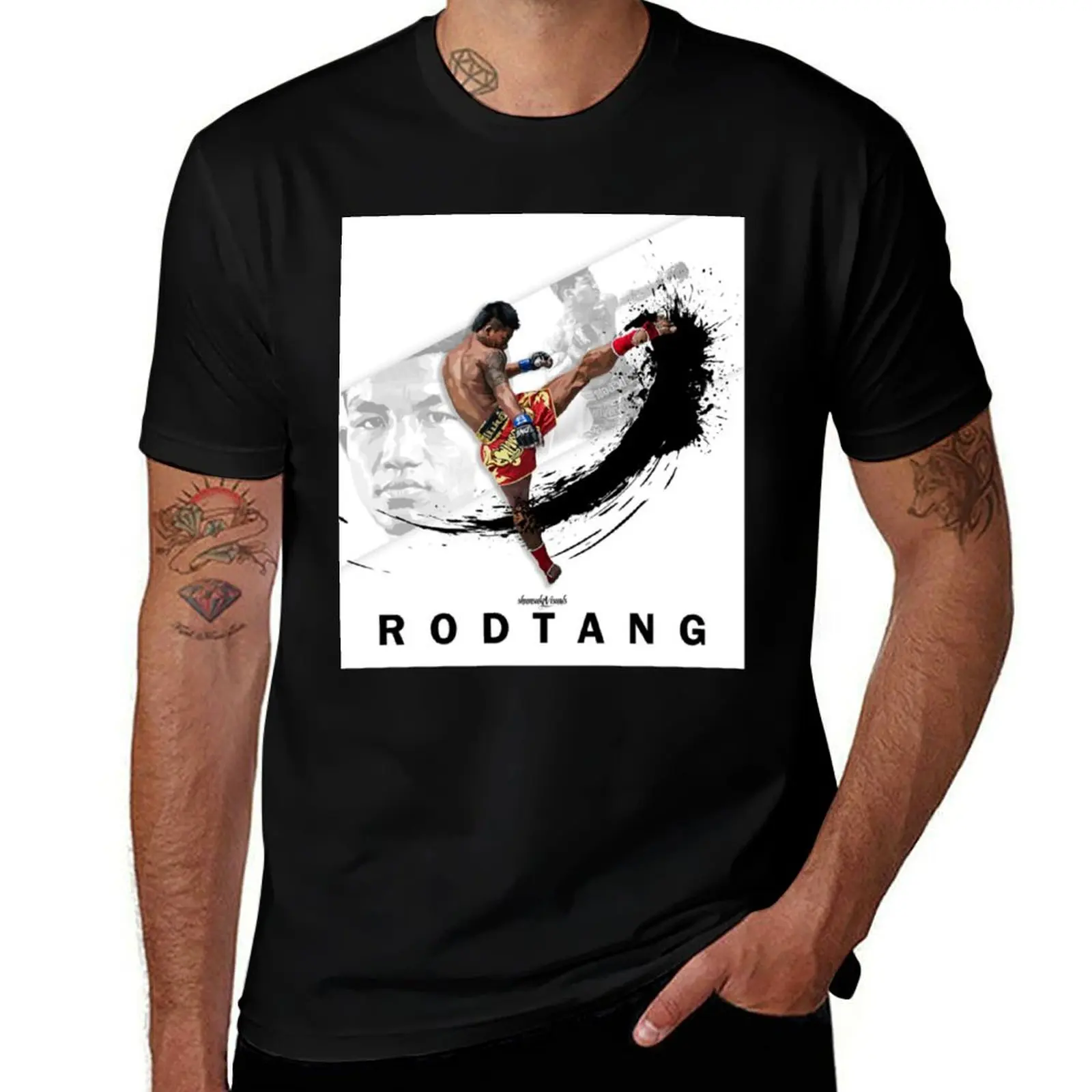 

RODTANG Muaythai White Artwork by shunsukevisuals Essential T-Shirt man clothes quick drying oversized mens t shirts pack