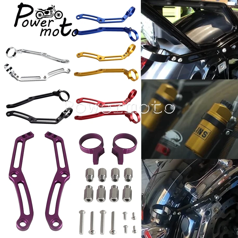 Motorcycle Remote Shock Reservoir Luggage Rack Revo Shock Bracket For Harley Touring Bagger Road King Electra Street Glide 14-Up