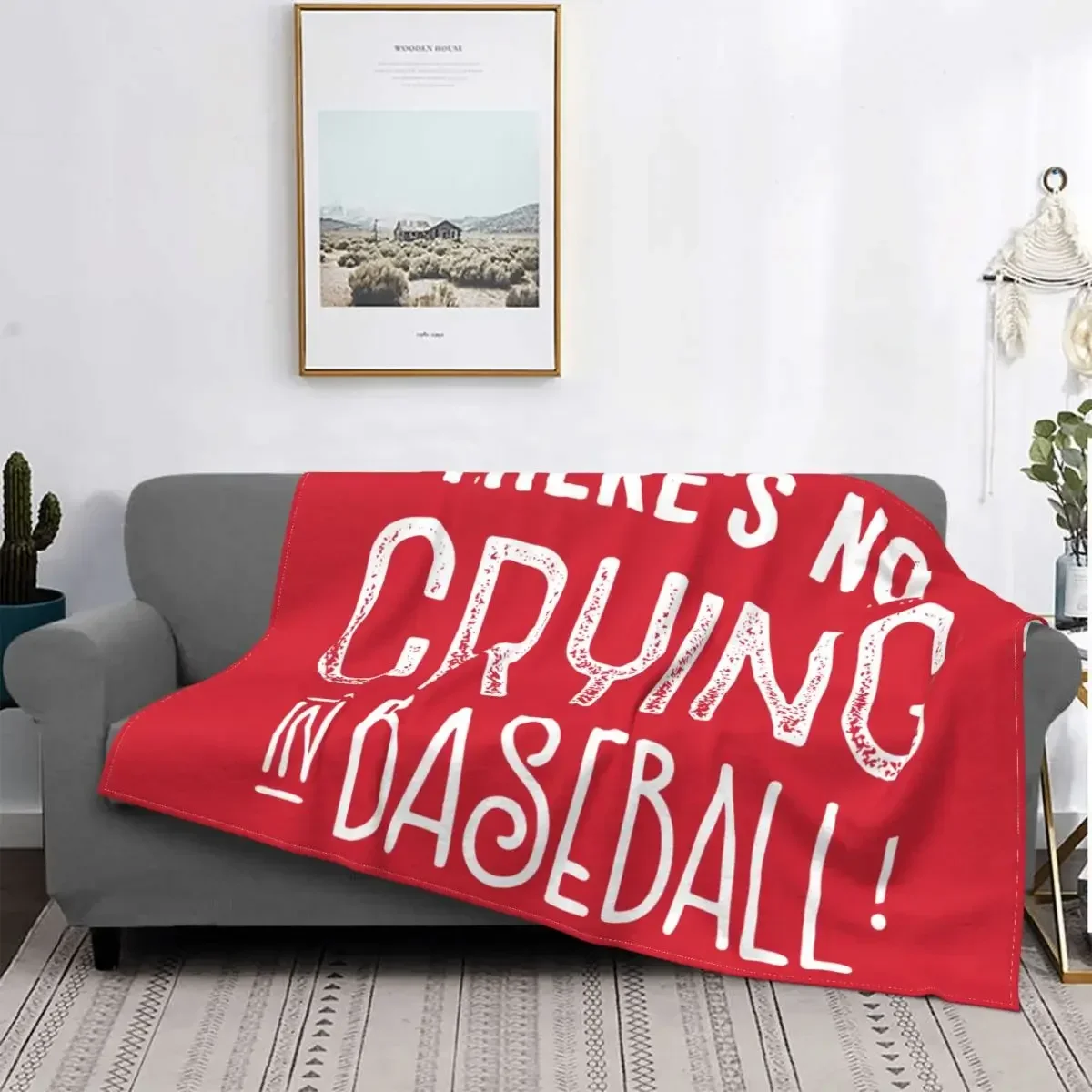 There Is No Crying In Baseball A League Of Their Own Knitted Blankets Flannel Thin Throw Blanket for Car Sofa Couch Bed Rug