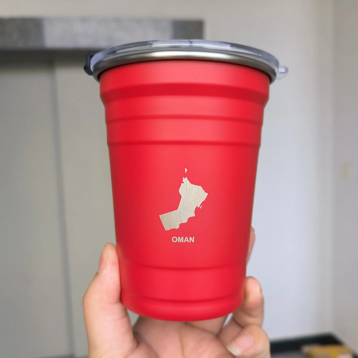 

The Sultanate of Oman Map Logo Stainless Steel Cup Mug with Lid Outdoor Camping Coffee Mug Wholesale Custom 550ml
