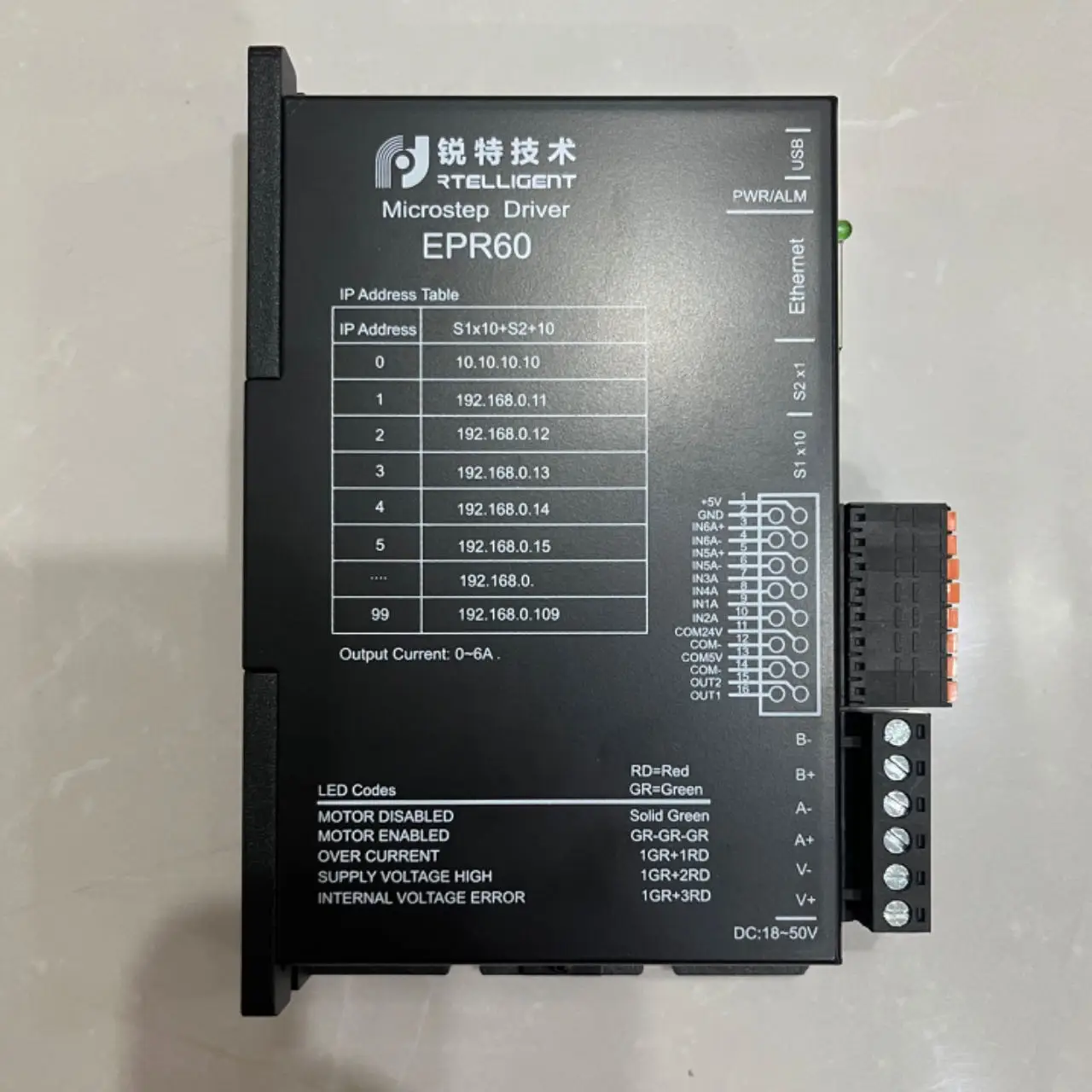 Imagem -06 - Open Loop Stepper Driver Nema23 24 Modbus Protocolo Tcp com Interface Ethernet Padrão Epr60
