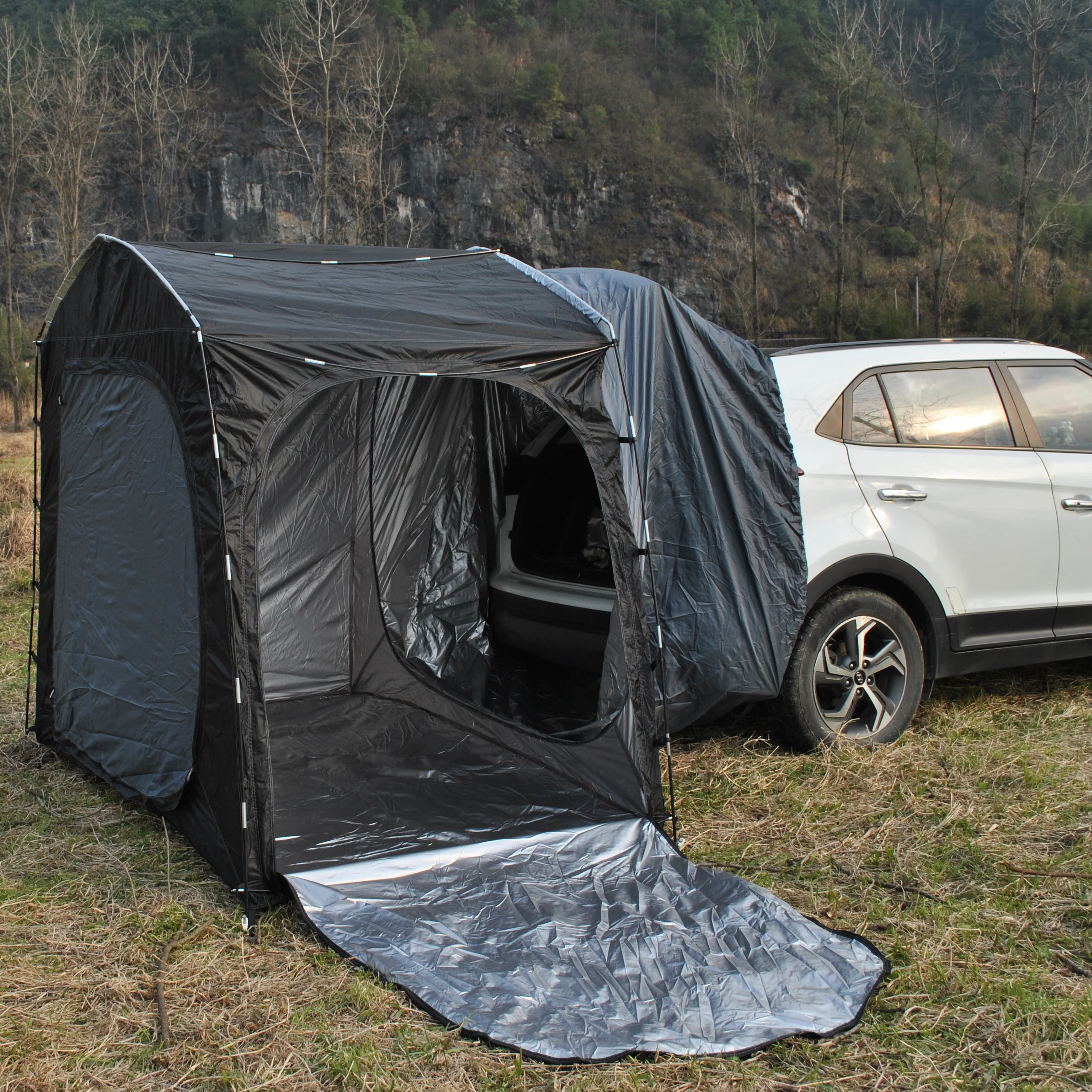 Tenda per auto SUV, tenda per portellone, tenda per tenda da sole per campeggio, tenda per SUV per veicoli, può essere utilizzata senza auto, più