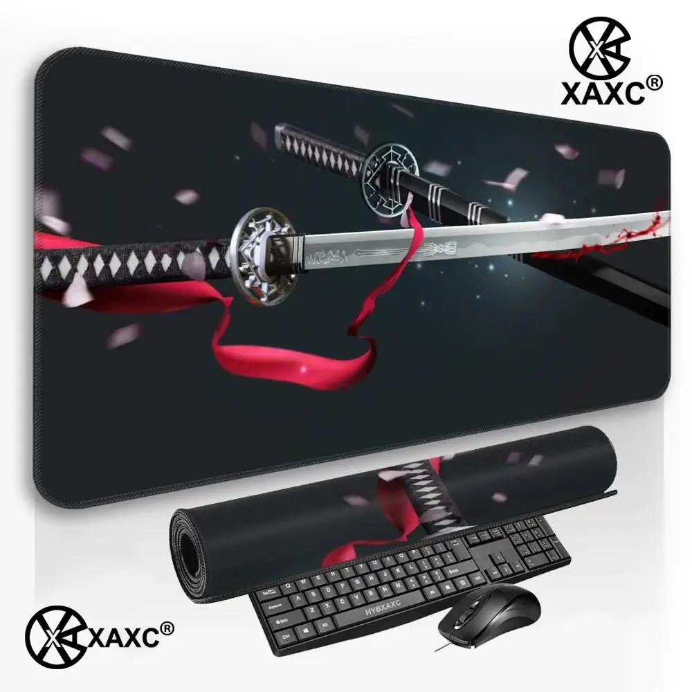 

Handsome samurai sword XAXC Mouse Pad large keyboard mouse desk pad non-slip rubber gaming mouse pad laptop mouse carpet