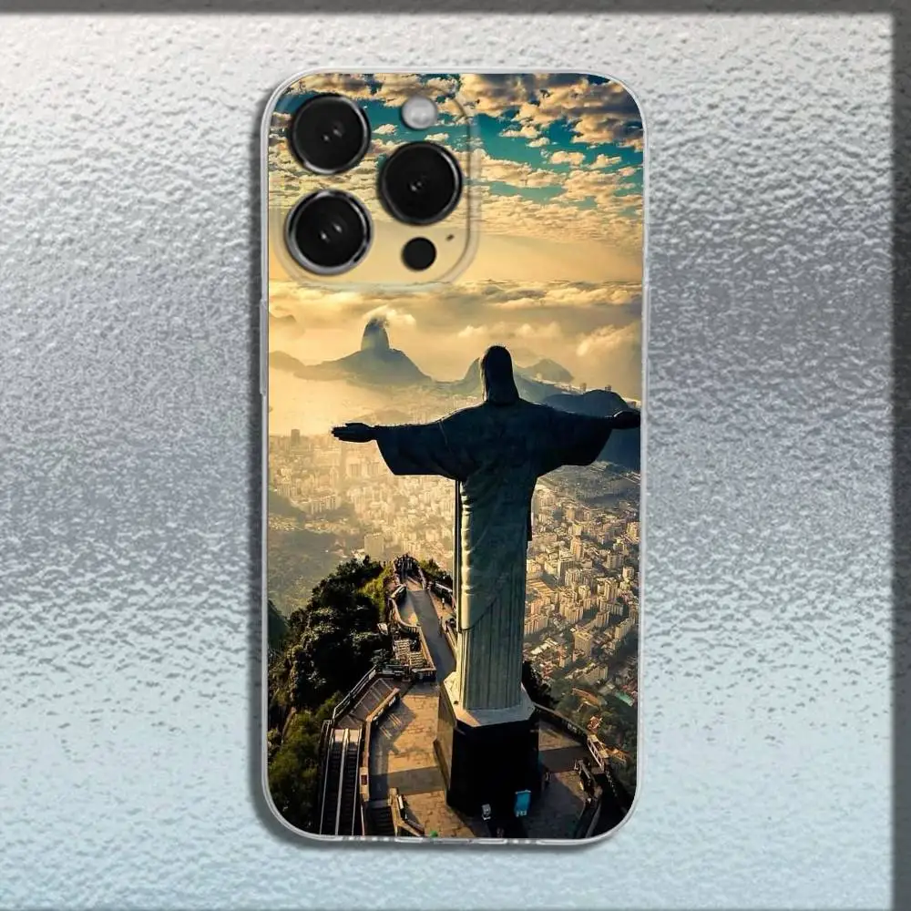 حافظة هاتف City Brazil Rio de Janeiro لهاتف iPhone 16,15,14,13,12,11 Plus,Pro,Max,XR,XS,Plus,E,SE4,غطاء شفاف صغير #5