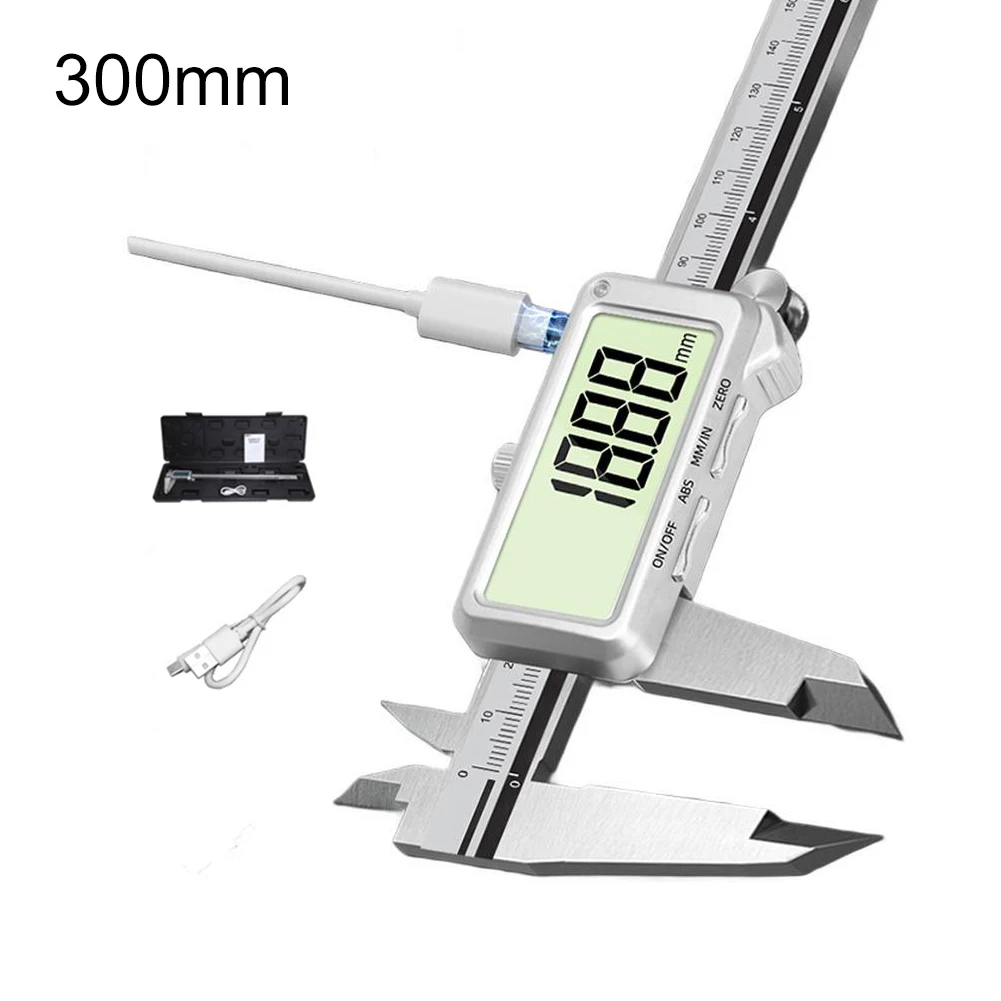 

Rechargeable Electronic Digital Display Vernier Caliper (150/200/300mm), Stainless Steel, HD Full-Screen Caliper