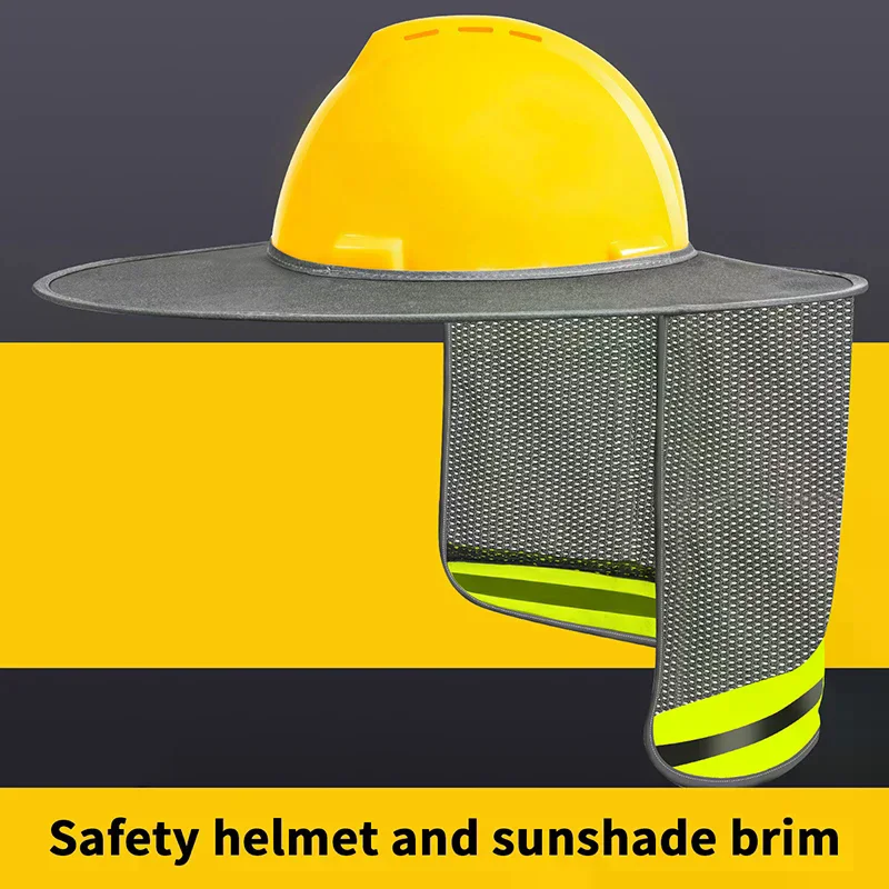 Summer Sun Shade Safety Helmet Neck Shield Helmets Reflective Stripe Safety Cap Hat For Construction Worker