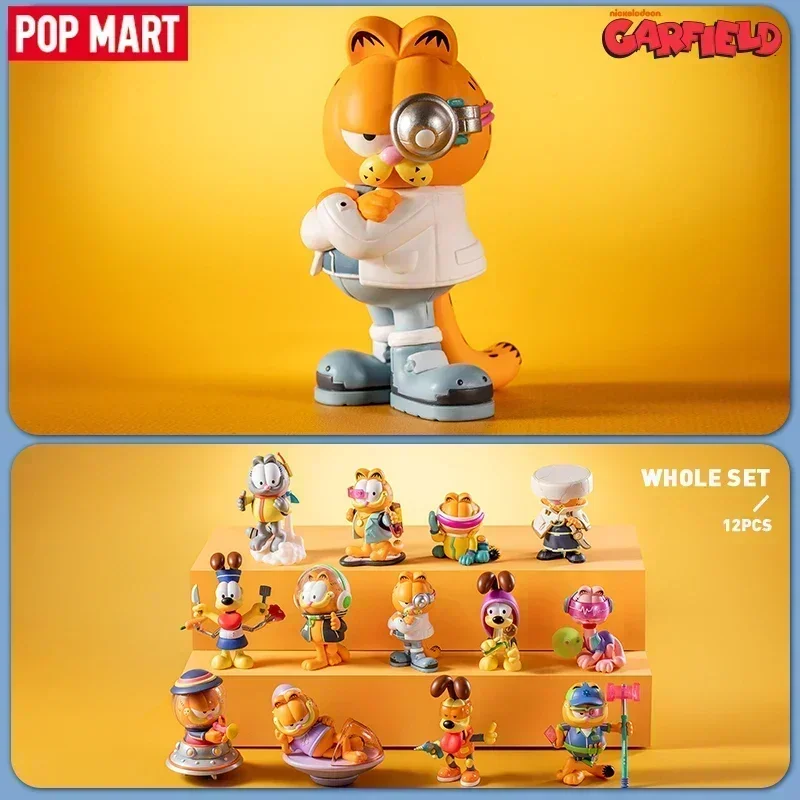 POP MART Garfield Future Fantasy Series Scatola cieca Guess Bag Scatola misteriosa Giocattoli Bambola Cute Anime Figure Ornamenti Regalo