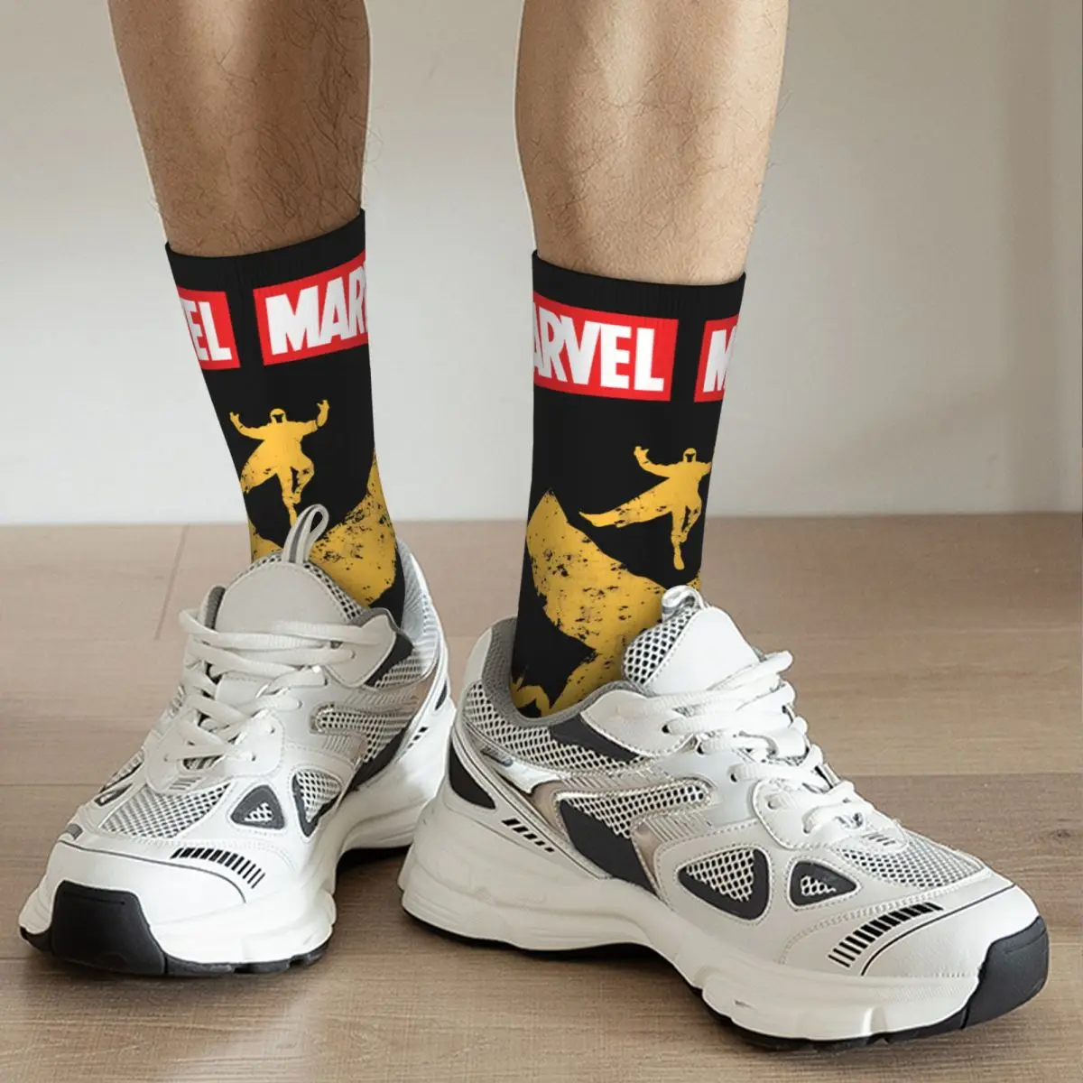 Divertenti calzini da uomo Happy X Vintage Harajuku Marvel X-man Deadpool & Wolverine Street Style Novità Casual Crew Crazy Sock