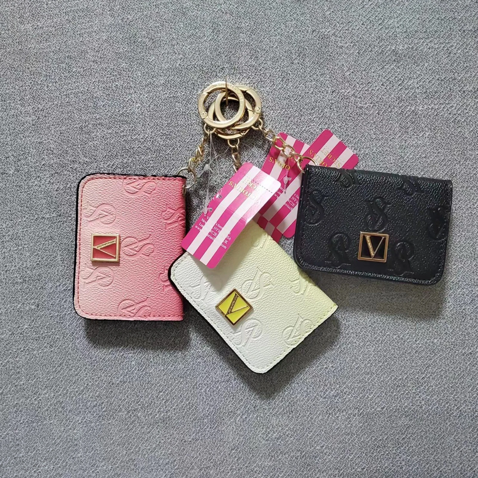 Fashion Brand Pink Card Bag Women's Card Holder Ladies White/Black Purse Mini Females Clutch Bags Luxury Trendy Girls Gifts 2024