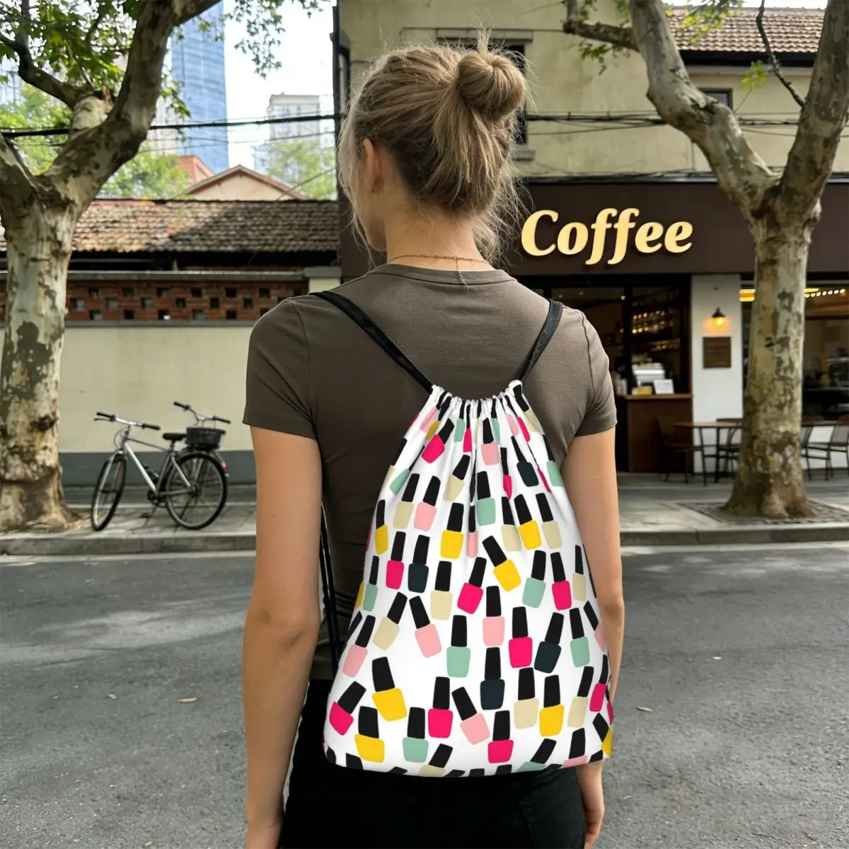 

Модные рюкзаки-мешки на шнурке для маникюра и лаков для ногтей, спортивные сумки, сумки для книг для мужчин и женщин, школьные сумки