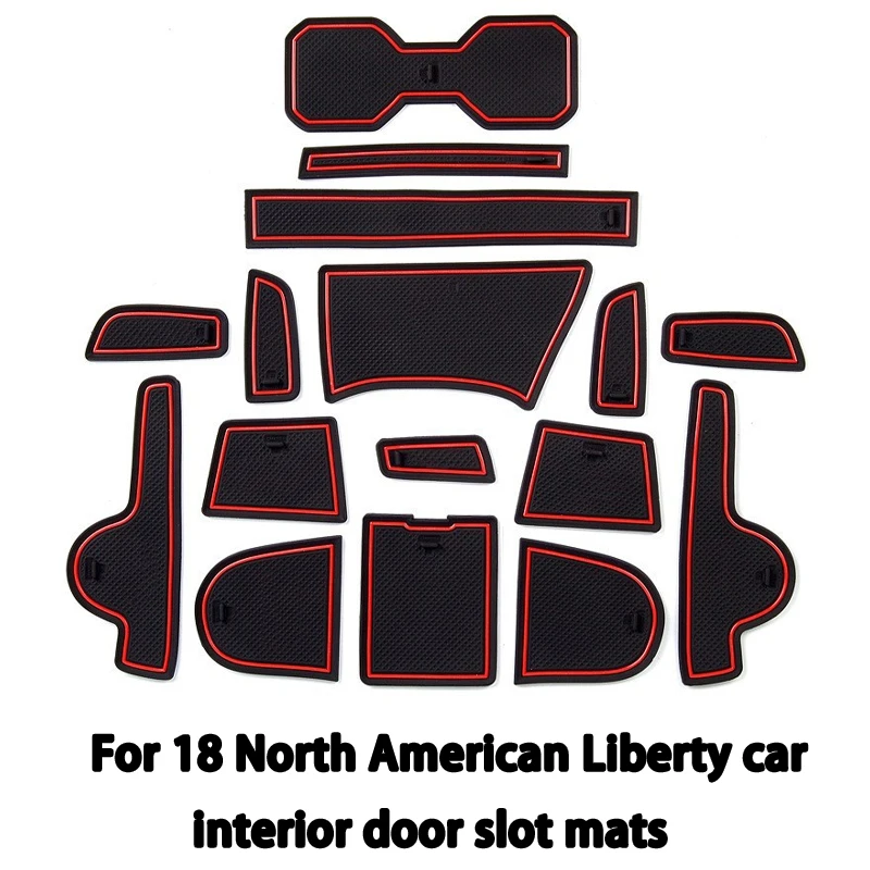 It is suitable for 18 North American Liberty car interior door slot mats RENEGADE modified storage box anti-slip mat storage