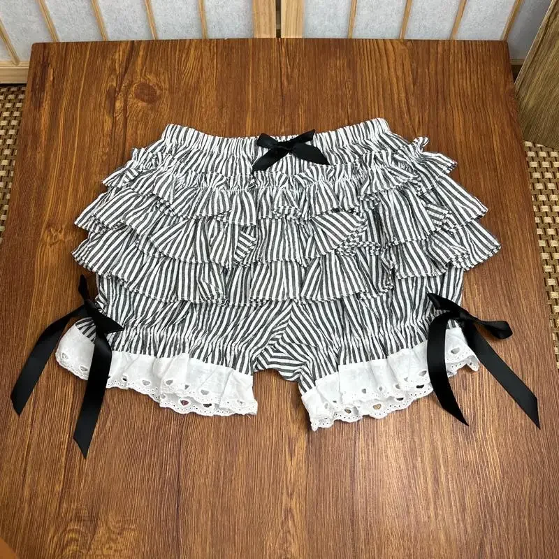 Pantaloncini di sicurezza Lolita da donna con volant in pizzo dolce pantaloni mutandine vittoriane carine mutande da principessa in cotone ragazza Harajuku JK Bloomers