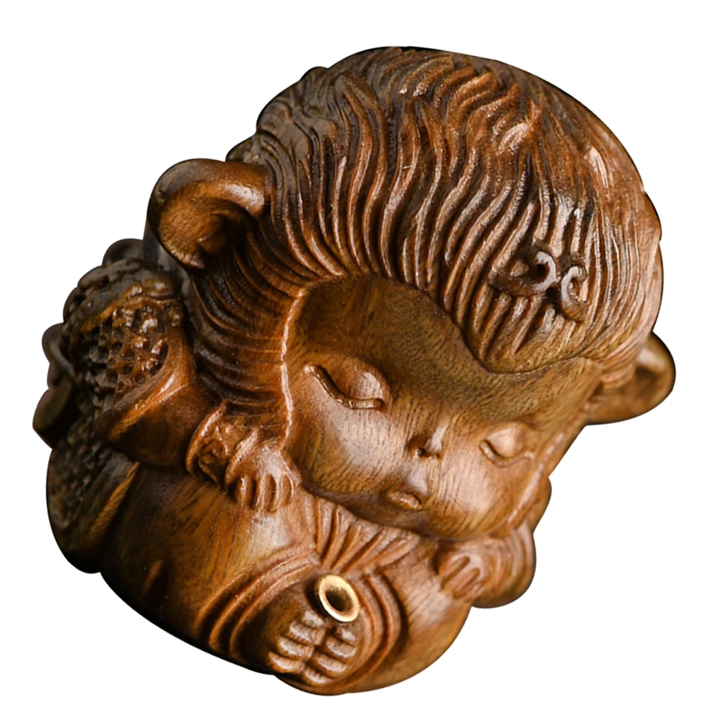

Monkey Incense Holder Lovely Charm Chinese Style Woodcarving Aromatherapy namental Purify Air Living Room Bedroom