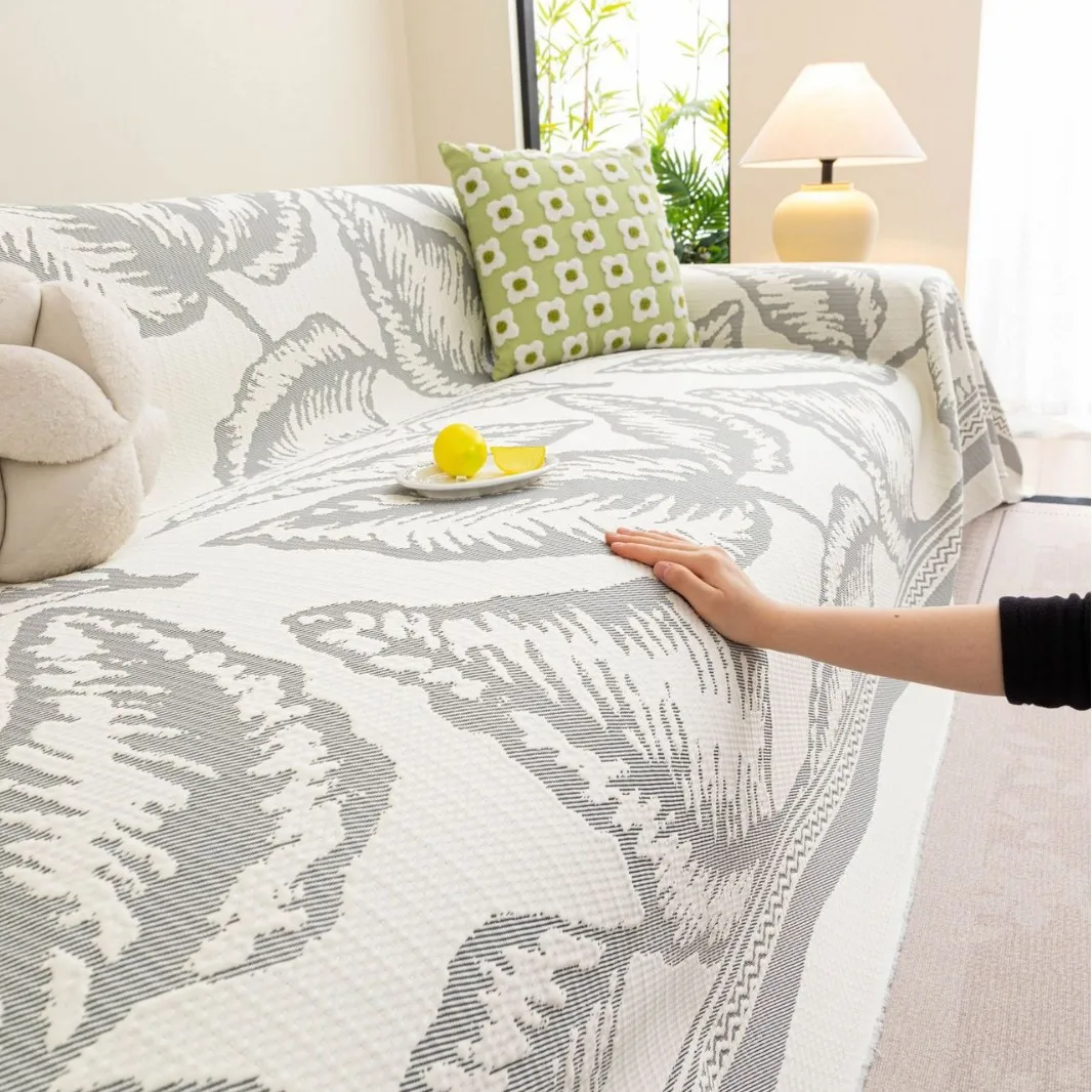 High-End Ice Silk Sofa Cover Summer New Sle Scratch Proof Cool Feeling Sofa Protector Cloth Versatile Sle Floral Pattern