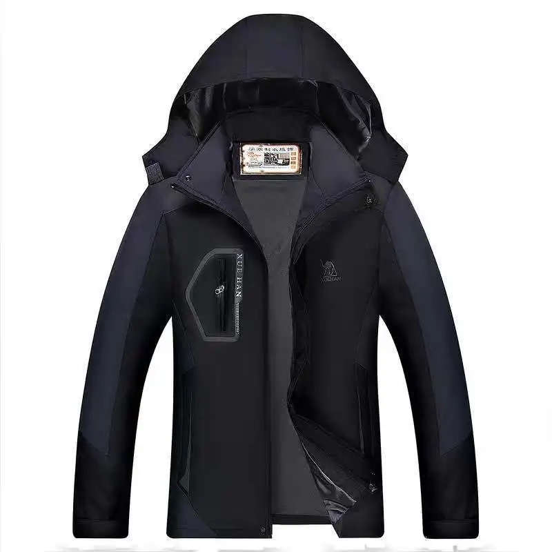 Cotton-Padded Coat Shell Jacket Hooded Fleece-Lined Thicken Large Size Winter Warm Work Clothes Men Coat Workwear Parkas