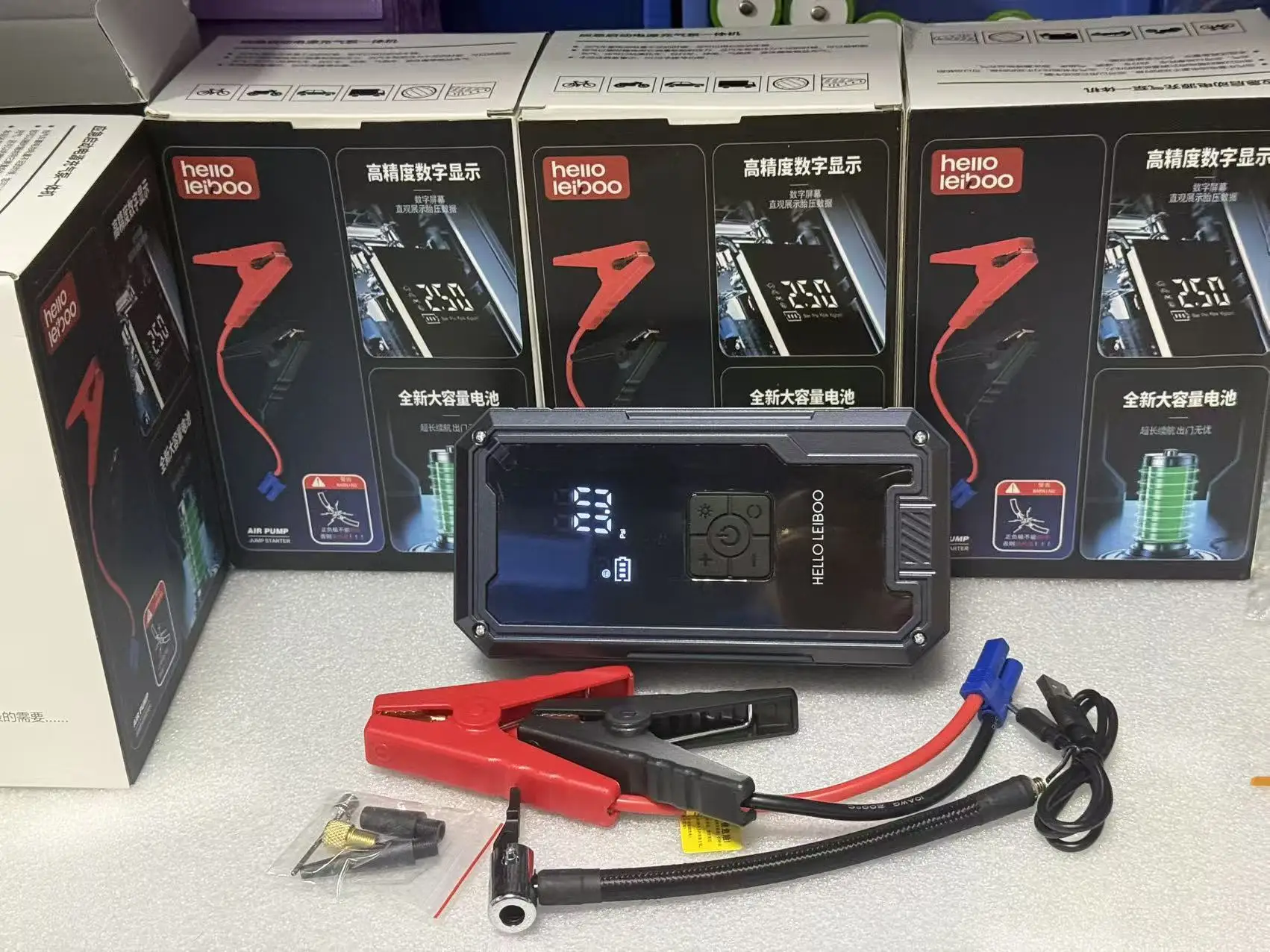 2026 3000A Car Jump Starter 99800mAh Portable Battery Booster Air Compressor 12V Auto Emergency Start Power Bank With LED Light