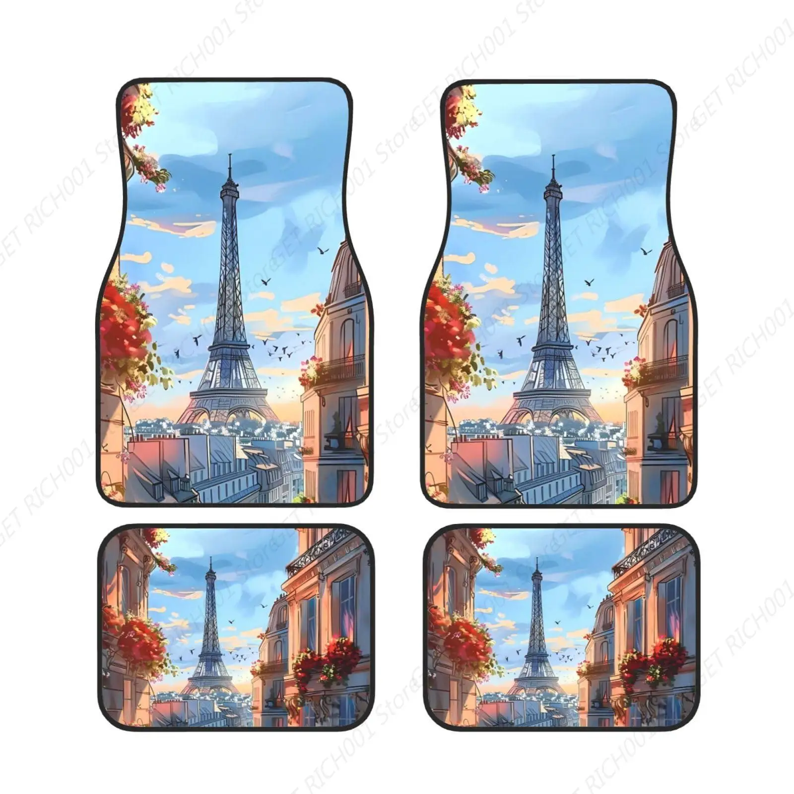 

Paris Street City Torre Eiffel Divertida Alfombrilla Para Pies Coche Juego 4 Piezas Alfombrillas Para Coches Accesorios Para A