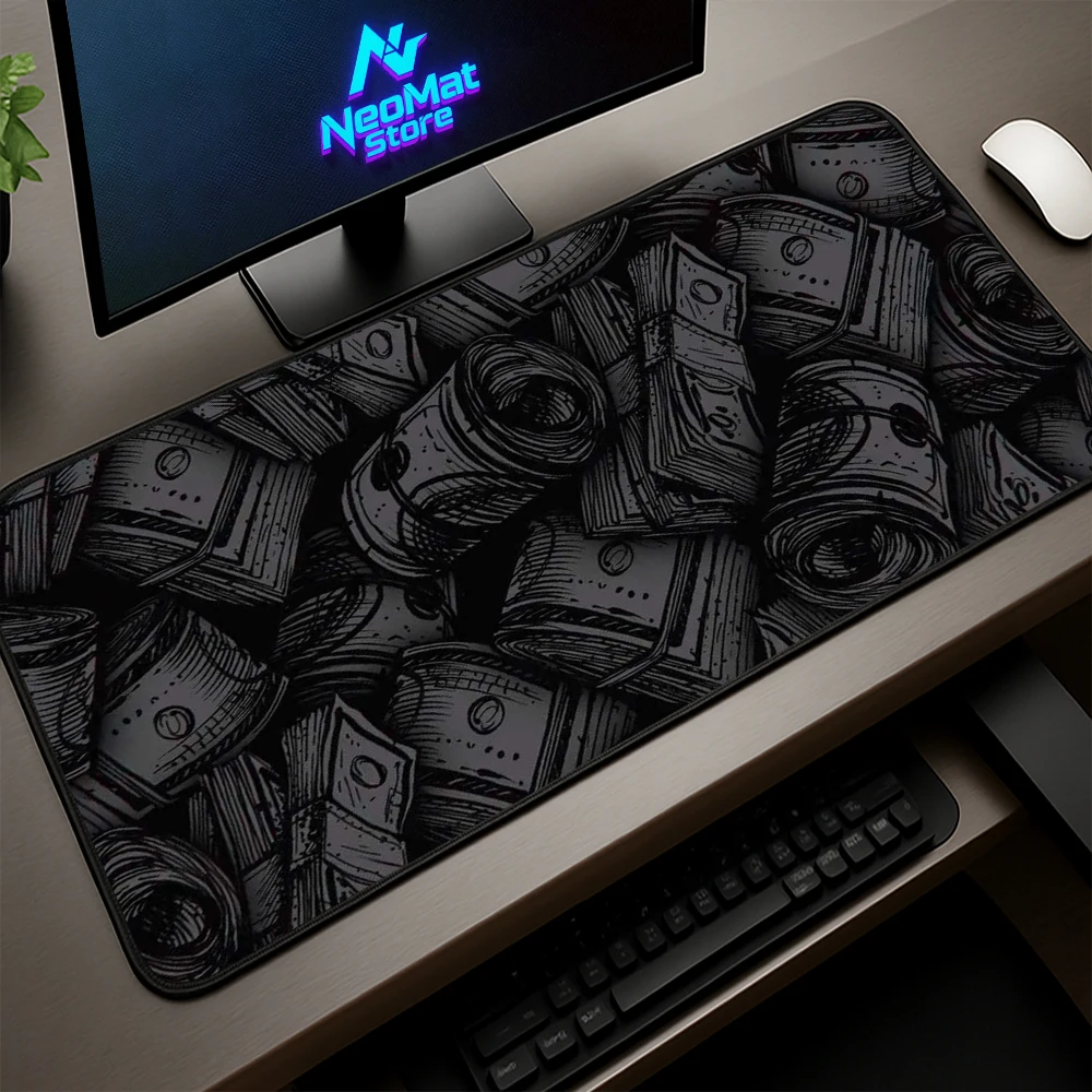 

Black Mouse Pad Dollar Large Mouse Mat Game Accessories Desktop Keyboard Gaming Mats Extended Playmat 1000x500x3mm Mousepad Xxl
