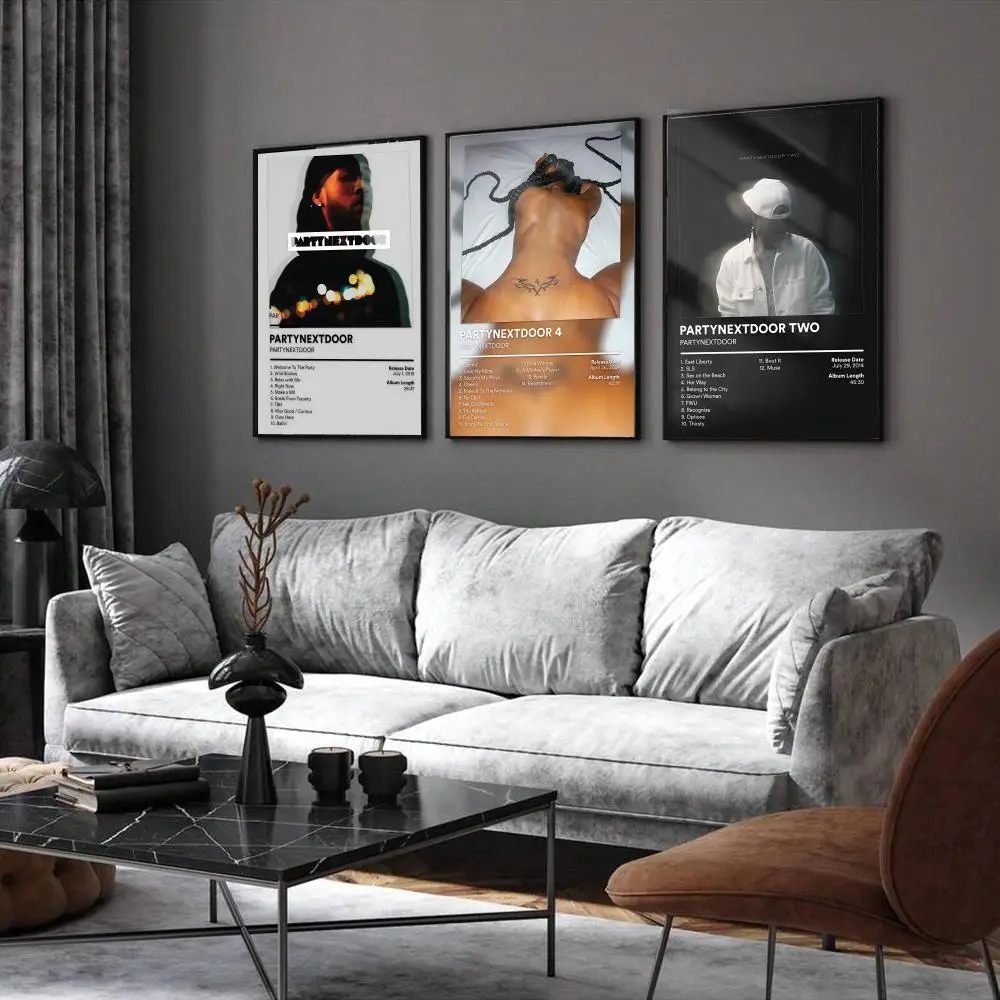 P-PARTYNEXTDOOR Rapper Music Poster Home Living Bed Room Bar Hallway Sticky Wall Printing Waterproof Aesthetic Decor