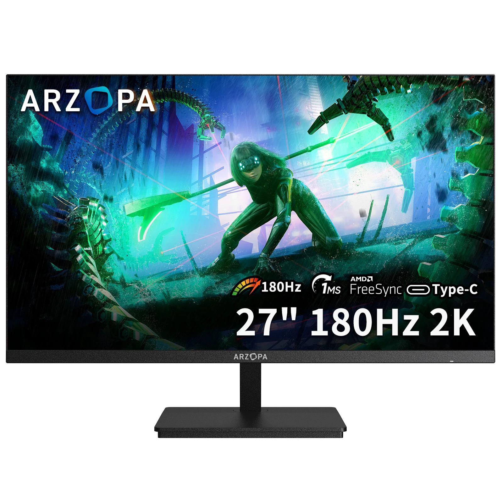 ARZOPA 27 인치, FastIPS QHD 180Hz 1ms 게이밍 모니터 프리싱크 PC 모니터,M1RC 