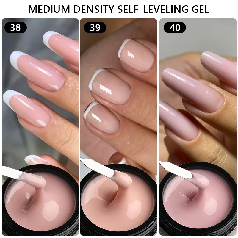 MSHARE 50 ml gel constructor natural para uñas, libre de TPO, autonivelante, para extensión de uñas, tono rosa, gel UV LED 5