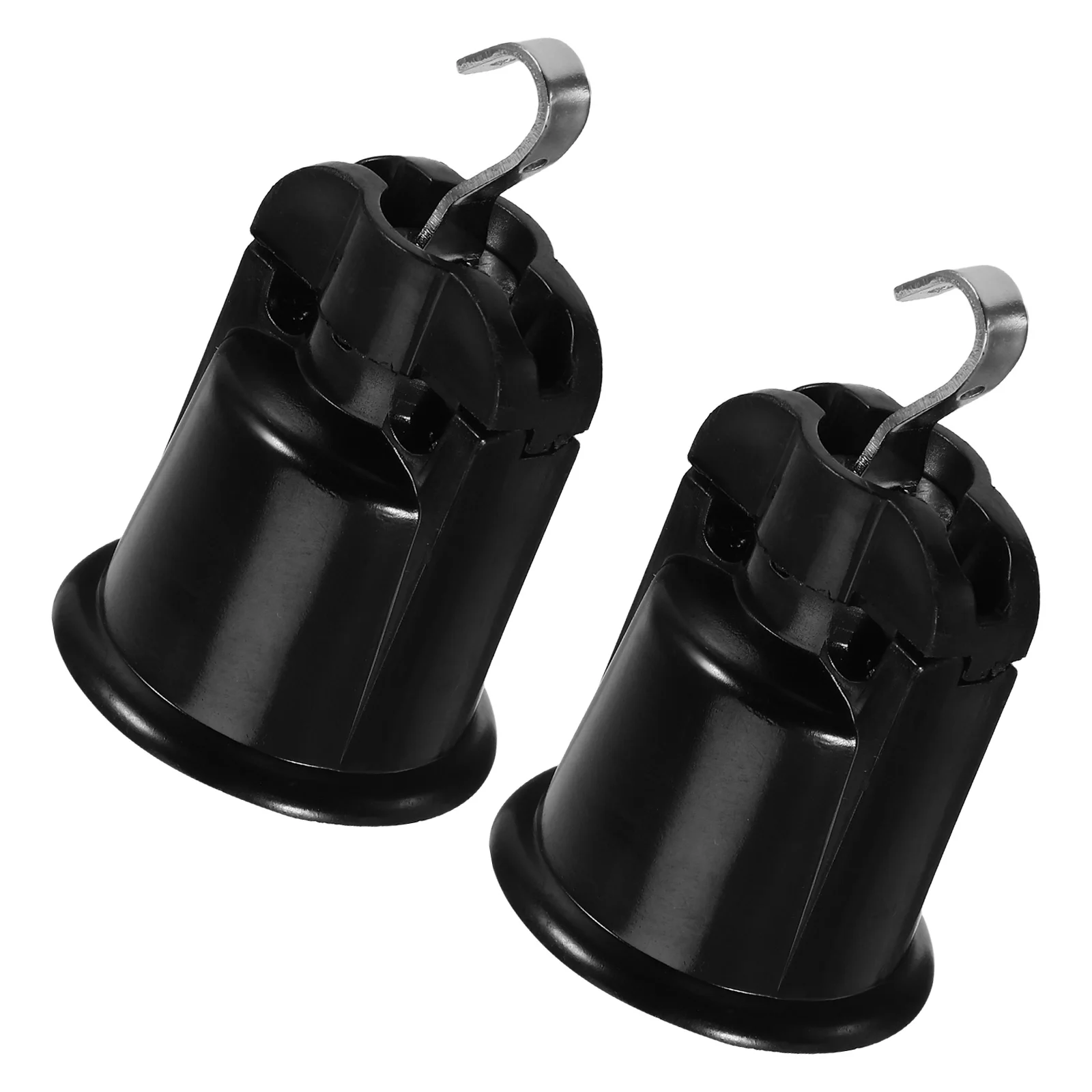 

2 Pcs Hook Lamp Head with E26 Holder Decorative Light Socket Chandelier Bulb Ceiling Base Hanging Black