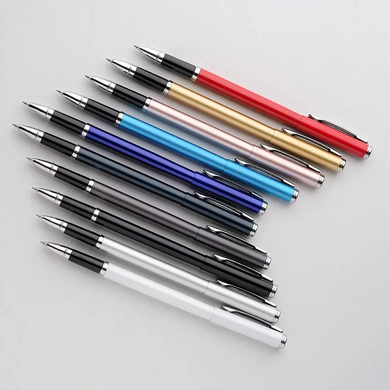 Imagem -06 - Metal Publicidade Custom Logo Gel Pen Caneta Assinatura do Negócio Letras de Nome Gravado Material de Escritório Escolar Atacado 100 Pcs