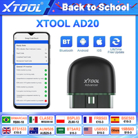 XTOOL AD20 Advancer OBD2 Code Reader Scanner Car Engine Diagnostic Tools Full OBD2 Function Android /IOS Upgrade Of ELM327 AD10