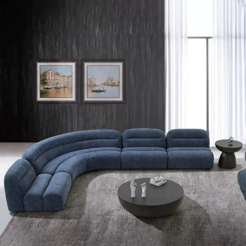 Hotel cafe multi-person curved sofa, curved sofa, hotel soft sofa