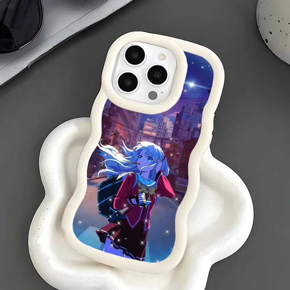 

Charlotte Tomori Nao Wavy Edge TPU Mobile Phone Case for iPhone 17 16 15 14 13 12 11 Air Pro Max Plus Colorful Cover