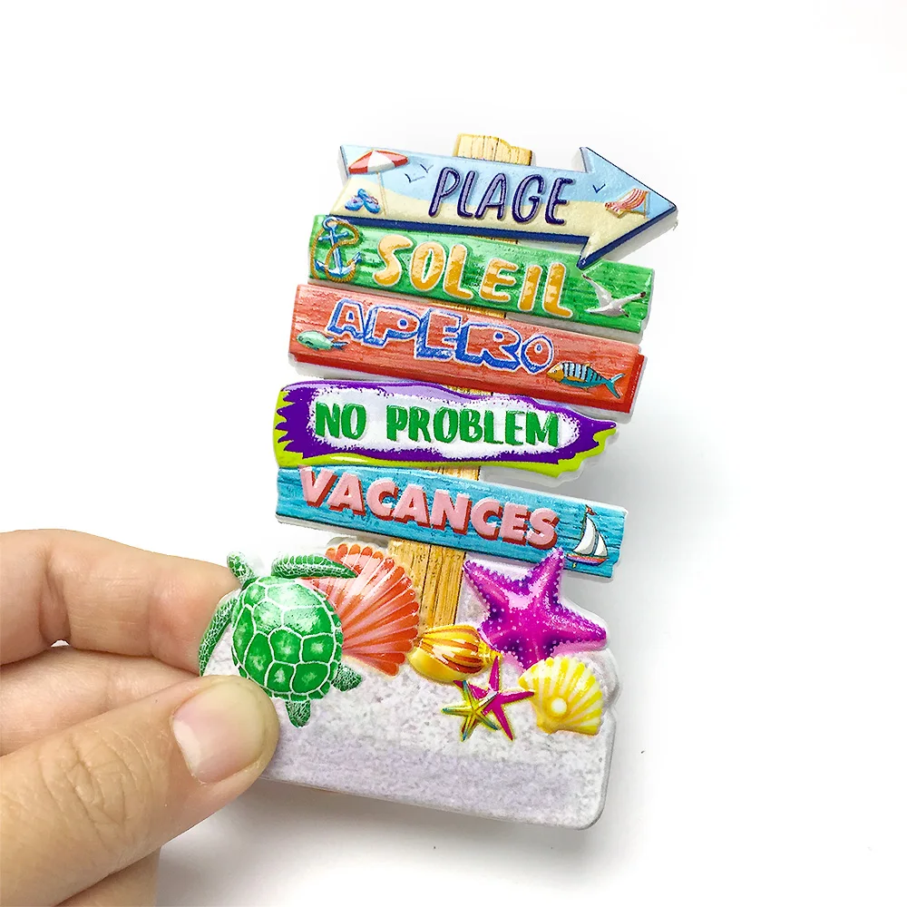 

‌French Beach Vacation 3D Resin Fridge Magnet, Strong Magnet Home Decor Souvenir‌