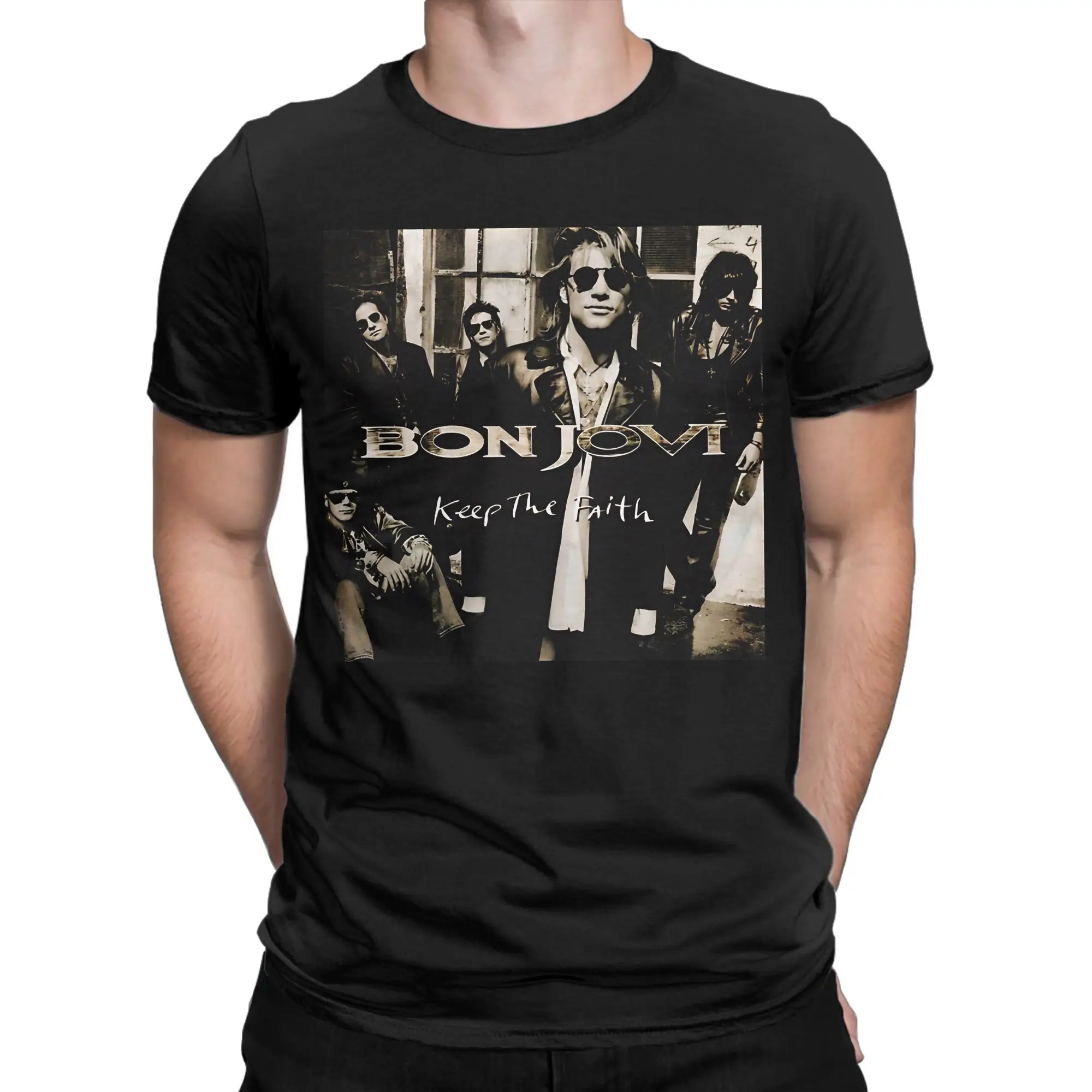 Study from Life concert Funny Graphic 100% Cotton T-Shirt Bon Jovi Tees Tops For Men