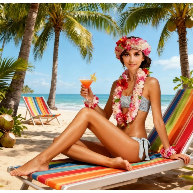 

Набор ожерелья с тропическими цветами Вирала, 4 шт., искусственный цветок Лей для девочек, идея подарка на фестиваль