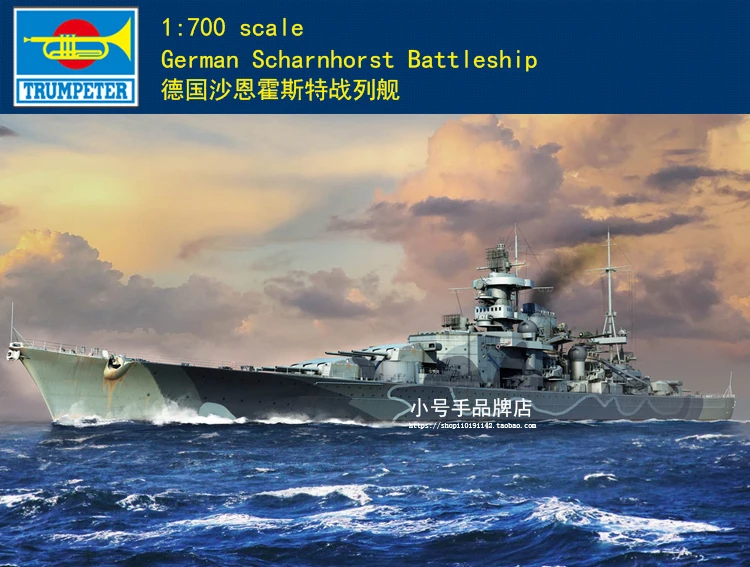 

Trumpeter 06737 1/700 German Scharnhorst Battleship Plastic model kit