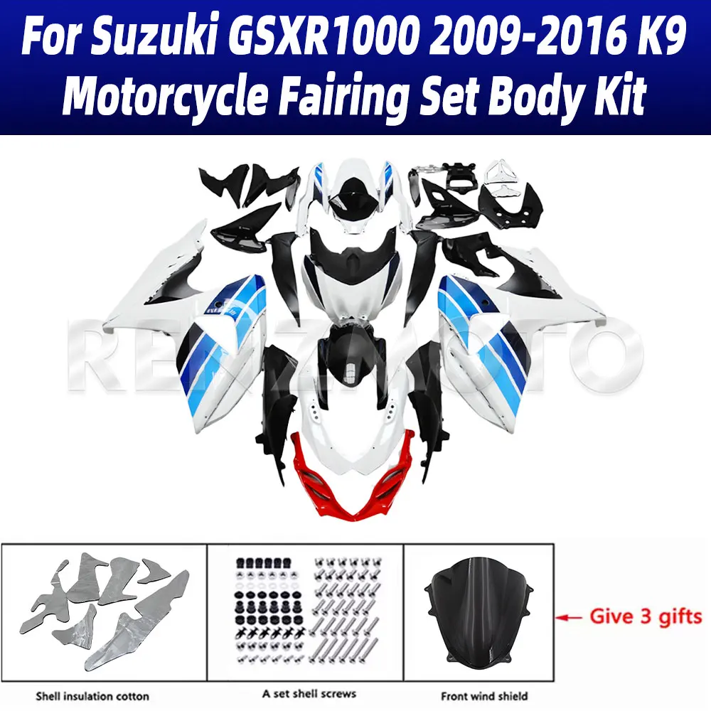 

For Suzuki GSX-R1000 2009-2016 K9-K16 Motorcycle Set Body Kit Fairing GSXR-1000 09-16 Plastic Guard Plate Accessories Shell 102a