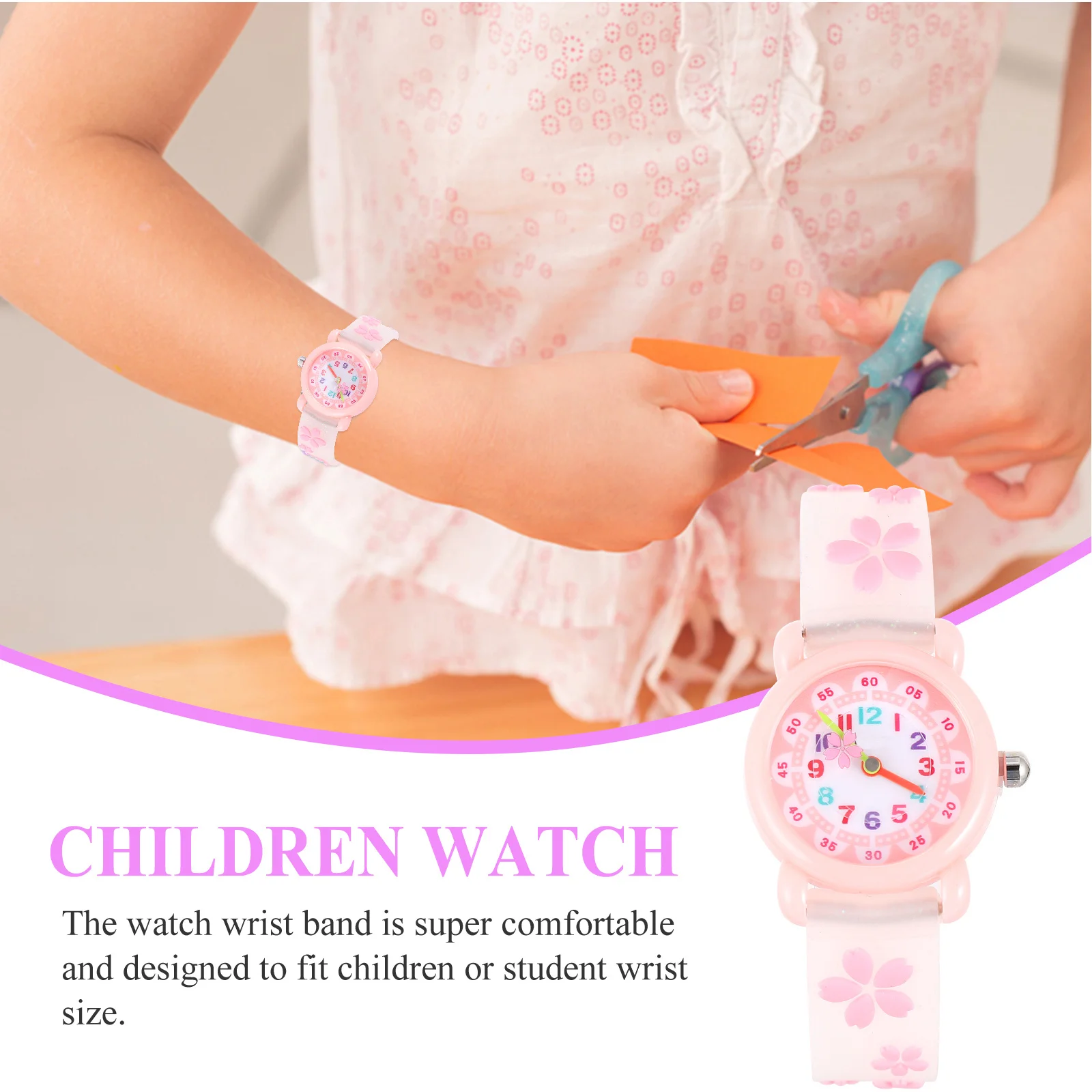 1pc Waterproof Kids Quartz Watch For Student Children Wristwatch Wristwatch Fashion Cute Waterproof Children Watch