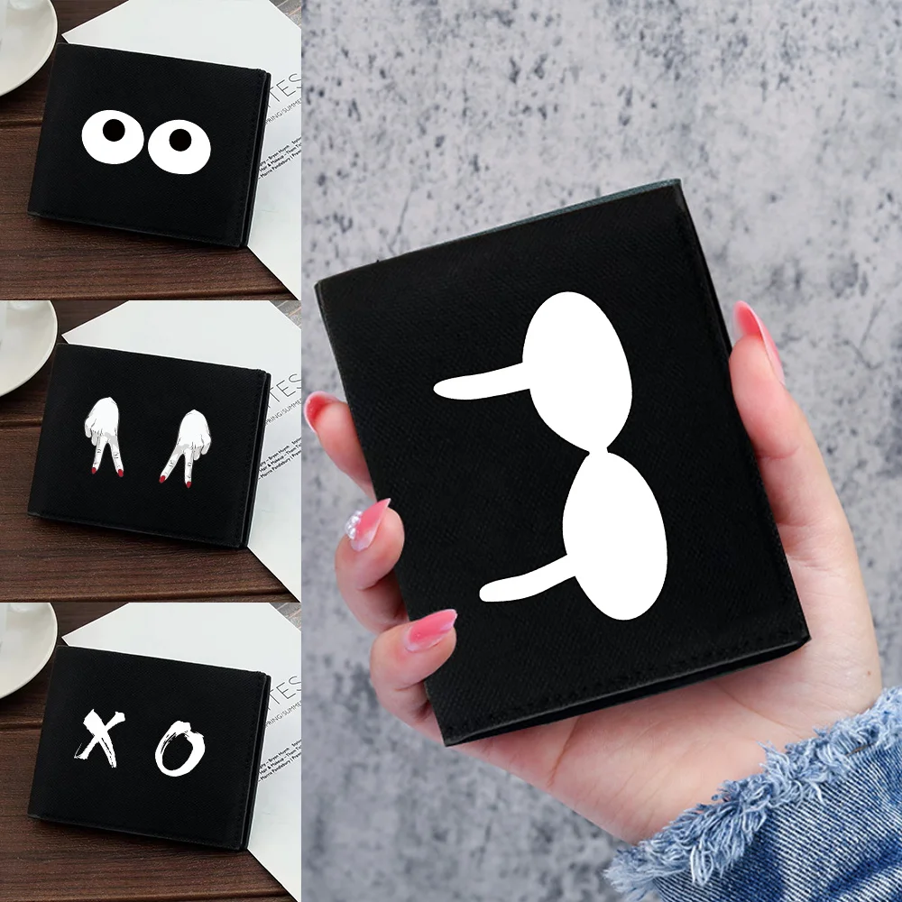 

Moneybag Simple and Durable High-quality Foldable Chest Printing Series Black Clutch Bag Coin Pouch Id Card Holder