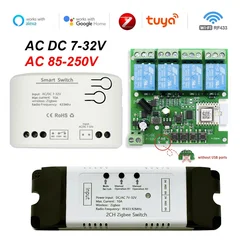 Zigbee Smart Relay Switch Module 1/2/4 Channel AC/DC 7-32V 220V RF/APP Wireless Remote Control Smart Home Work With Alexa