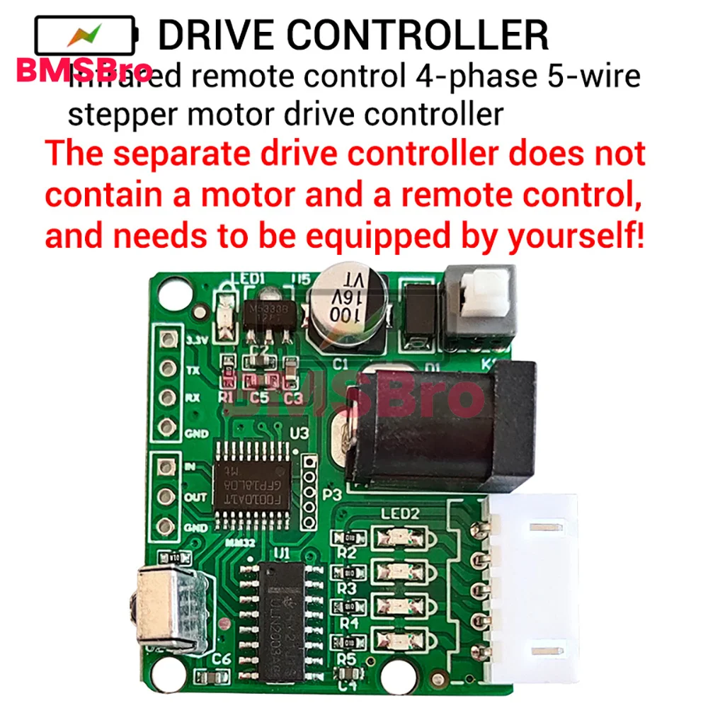 5V 4-Phase 28BYJ48 DC Gear Step Stepper Motor + ULN2003 Driver Board + IR Infrared Remote Control ULN2003 PIC MCU DIY