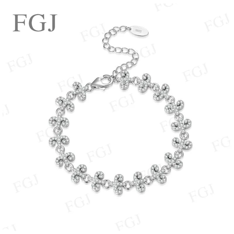 

D Color 925 Sterling Silver Moissanite Bracelet VVS1 Pass Diamond Test Gold Plated Bracelets For Women Wedding Jewelry Gifts