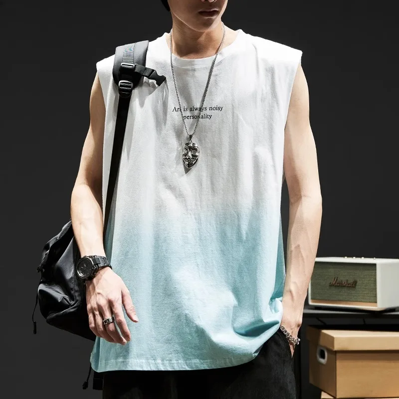 

Kazuki Kuraii Men's Sport Vest Summer Fitn No Sve T-irt Running over oulder American Trendy round Ne Casual Top