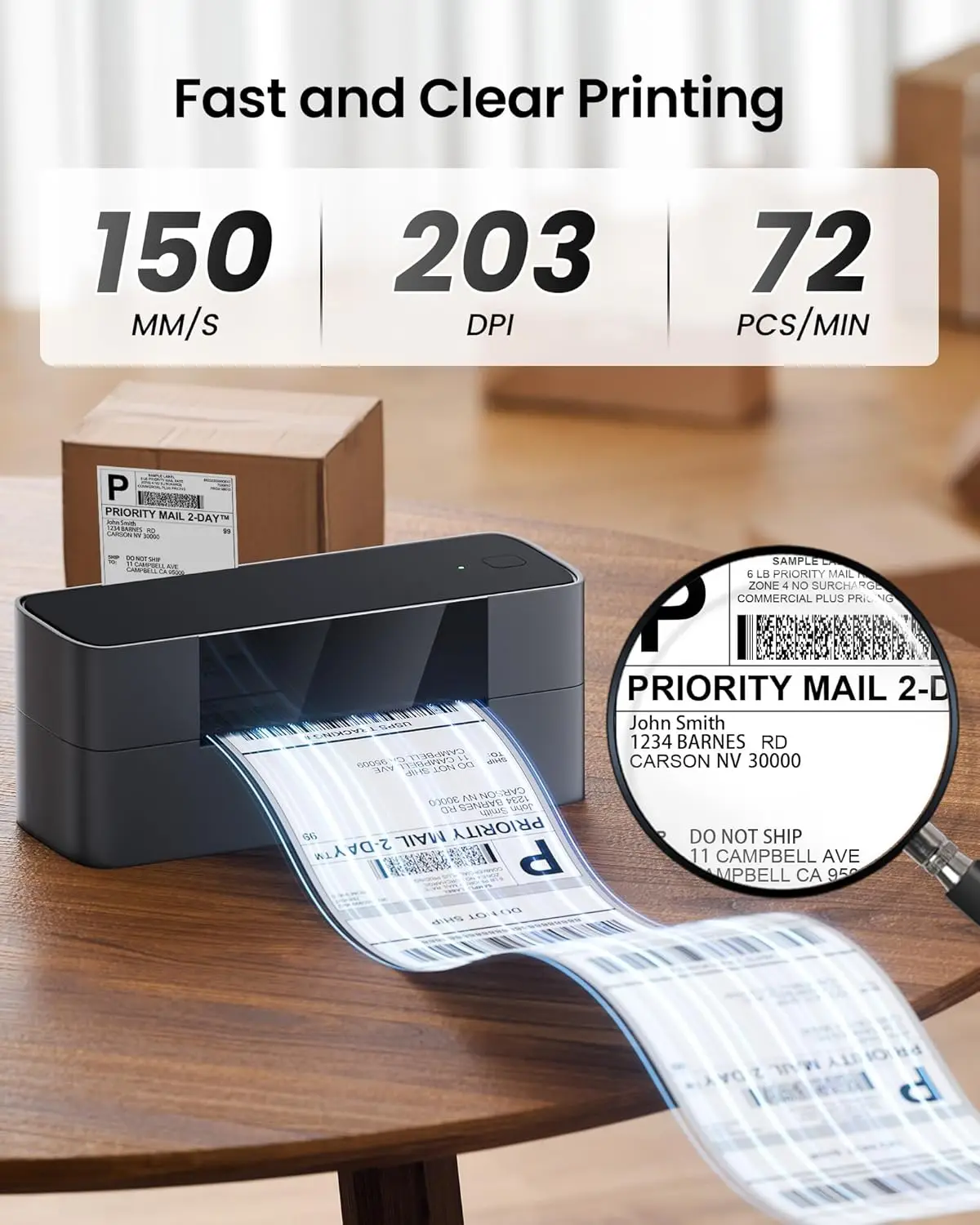 Markfield Shipping Label Printer, 245BT Thermal Label Printer 4x6, Bluetooth Label Printers for Small Business