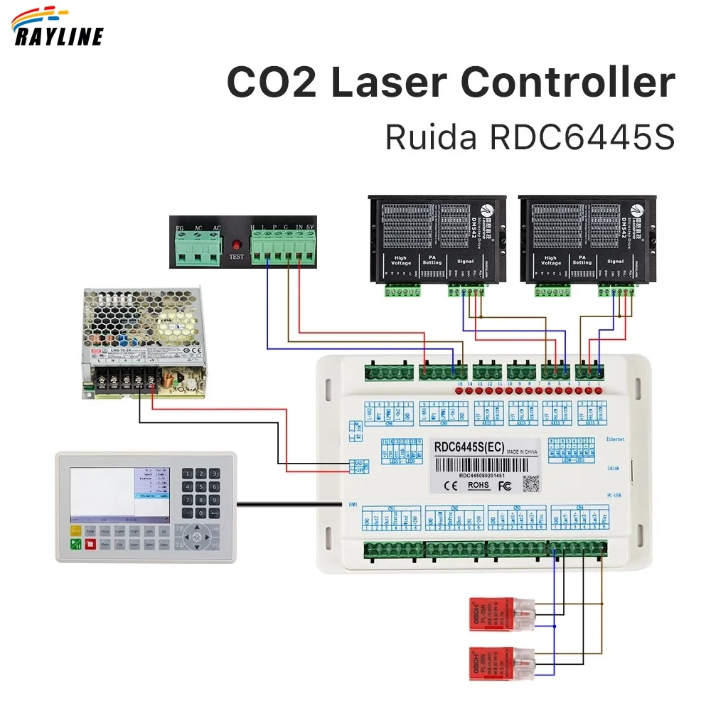 Ruida RDC6445 RDC6445G RDC6445S Lazer Marking Controller for Co2 Laser Engraving Cutting Machine Upgrade RDC6442 RDC6442G